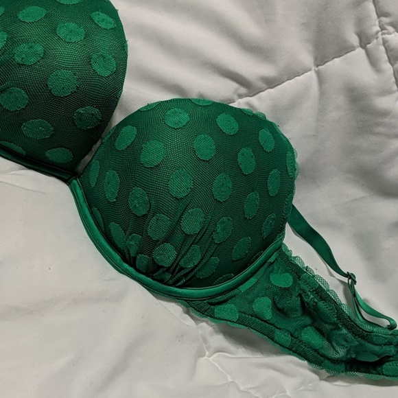 aerie Other - Green polka dot Aerie Emma push up bra